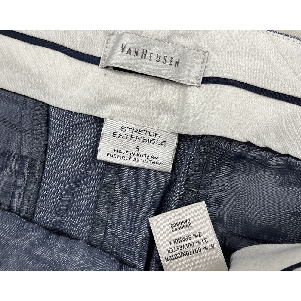 Women's Van Heusen Blue Dressy Cropped Pants, Size 8 - Picture 3 of 3